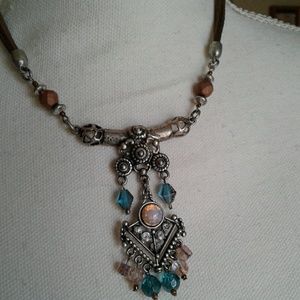 🌺 Chico's India Inspired Silver Boho Necklace